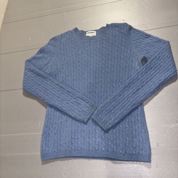 Charter Club Women’s Small 100% Cashmere Pullover Sweater Cable Knit Blue - Picture 2 of 16